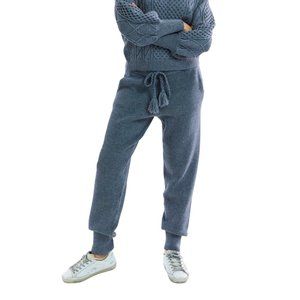 Allison Collection Ribbed Knit Jogger Pants Gray Size Large NWT